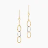 Boucles D'oreilles Pendantes Lucette Or Bicolore