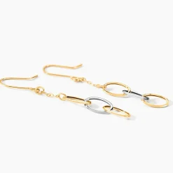 Boucles D'oreilles Pendantes Lucette Or Bicolore