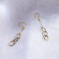Boucles D'oreilles Pendantes Lucette Or Bicolore
