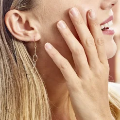 Boucles D'oreilles Pendantes Lucette Or Bicolore