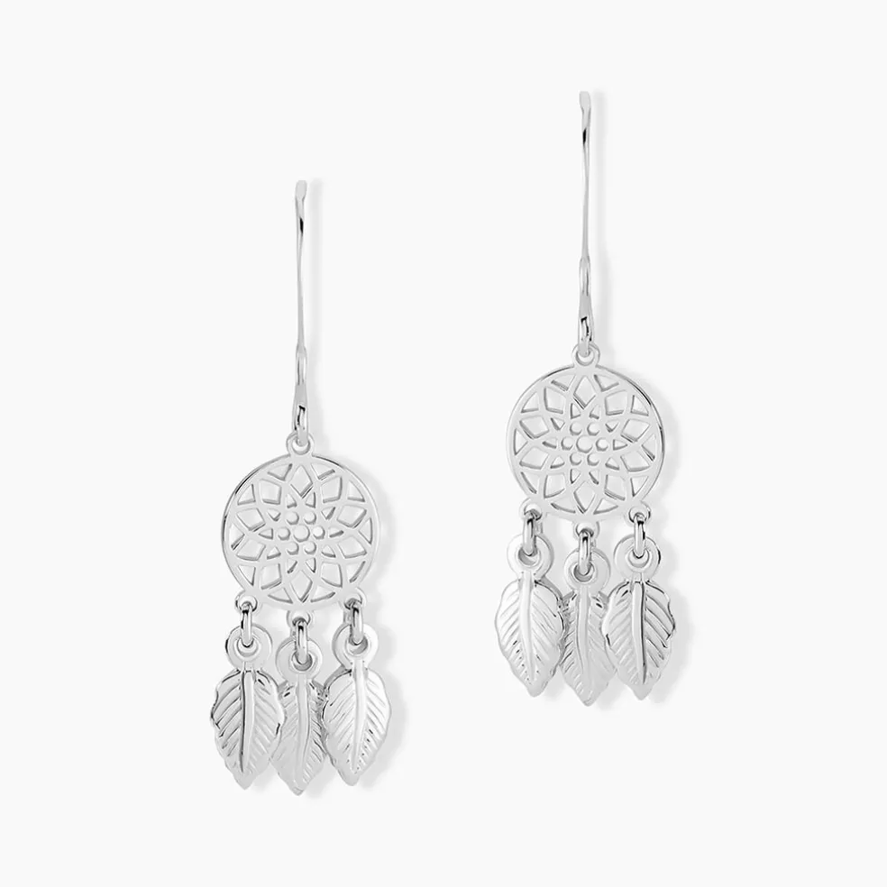 Boucles D'oreilles Pendantes Ida Argent Blanc