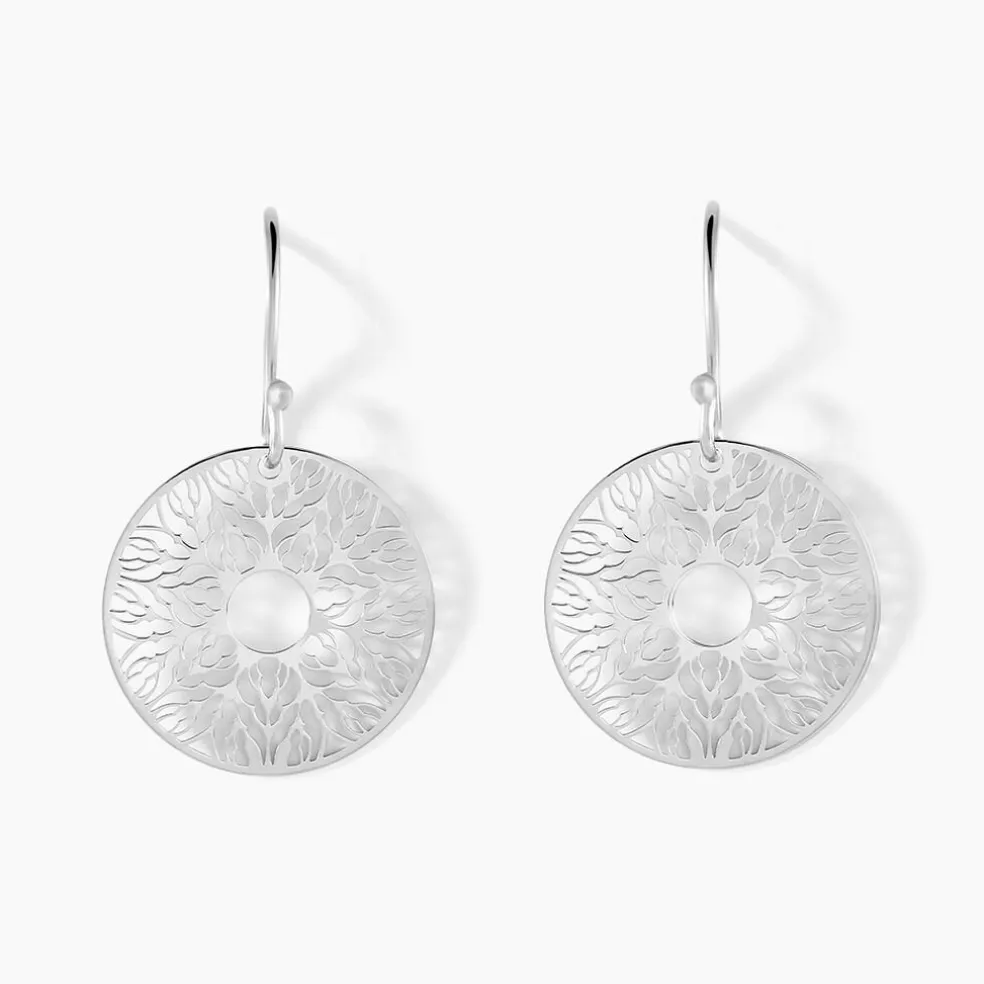 Boucles D'oreilles Pendantes Lauretta Argent Blanc