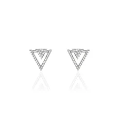Boucles D'oreilles Pendantes Domnika Argent Blanc Oxyde De Zirconium