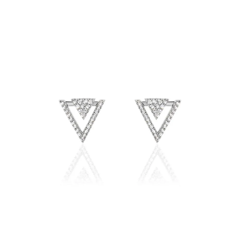 Boucles D'oreilles Pendantes Domnika Argent Blanc Oxyde De Zirconium