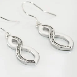 Boucles D'oreilles Pendantes Odile Argent Blanc Oxyde De Zirconium