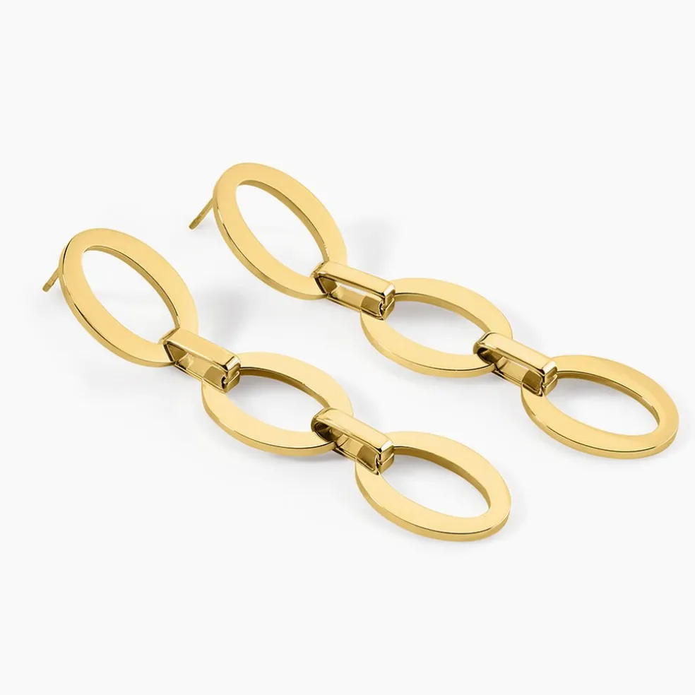 Boucles D'oreilles Pendantes Sprita Acier Doré