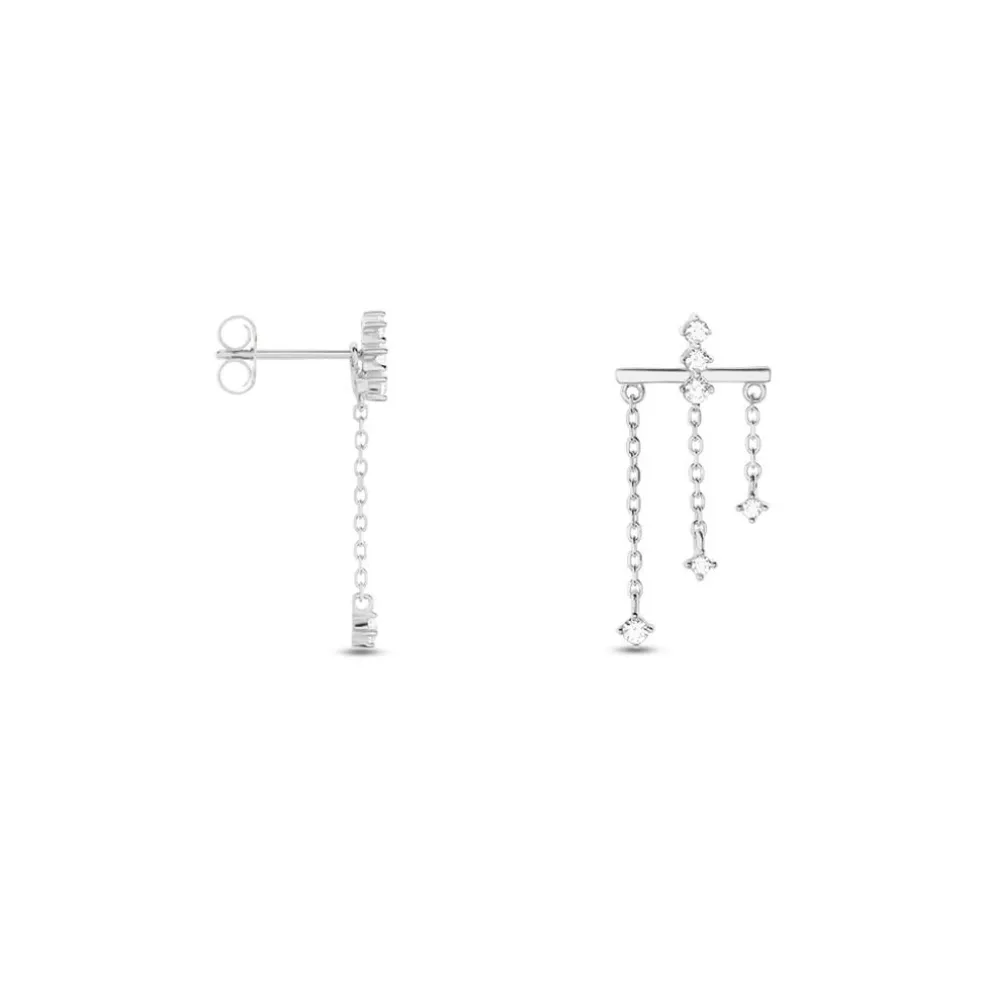 Boucles D'oreilles Pendantes Marsala Argent Blanc Oxyde De Zirconium
