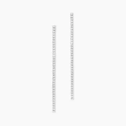 Boucles D'oreilles Pendantes Lou-anne Argent Blanc Oxyde De Zirconium