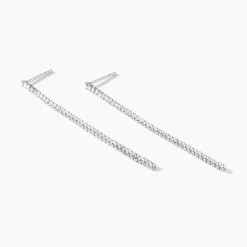 Boucles D'oreilles Pendantes Lou-anne Argent Blanc Oxyde De Zirconium