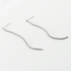 Boucles D'oreilles Pendantes Lou-anne Argent Blanc Oxyde De Zirconium