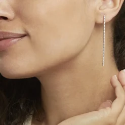 Boucles D'oreilles Pendantes Lou-anne Argent Blanc Oxyde De Zirconium