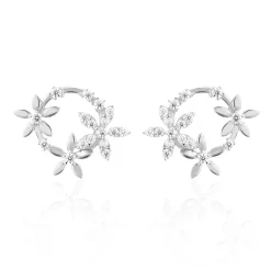 Boucles D'oreilles Pendantes Elinia Argent Blanc Oxyde De Zirconium