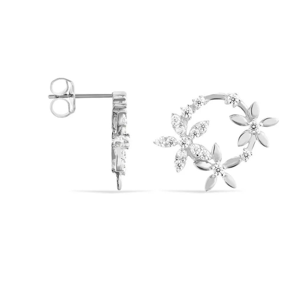 Boucles D'oreilles Pendantes Elinia Argent Blanc Oxyde De Zirconium