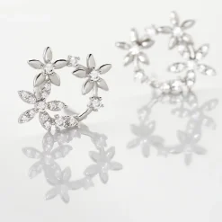 Boucles D'oreilles Pendantes Elinia Argent Blanc Oxyde De Zirconium