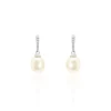 Boucles D'oreilles Pendantes Coria Argent  Perle De Culture Et Oxyde