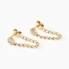 Boucles D'oreilles Pendantes Mahe Or Jaune Diamant