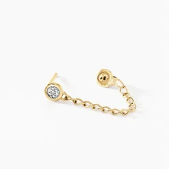 Boucles D'oreilles Pendantes Mahe Or Jaune Diamant