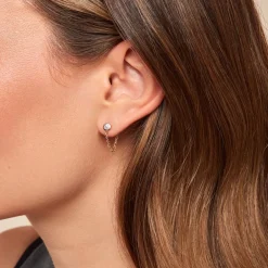 Boucles D'oreilles Pendantes Mahe Or Jaune Diamant