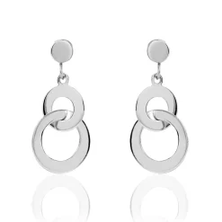 Boucles D'oreilles Pendantes Anjeza Argent Blanc