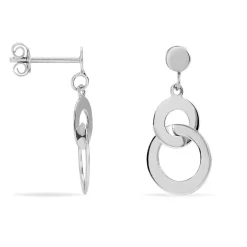 Boucles D'oreilles Pendantes Anjeza Argent Blanc