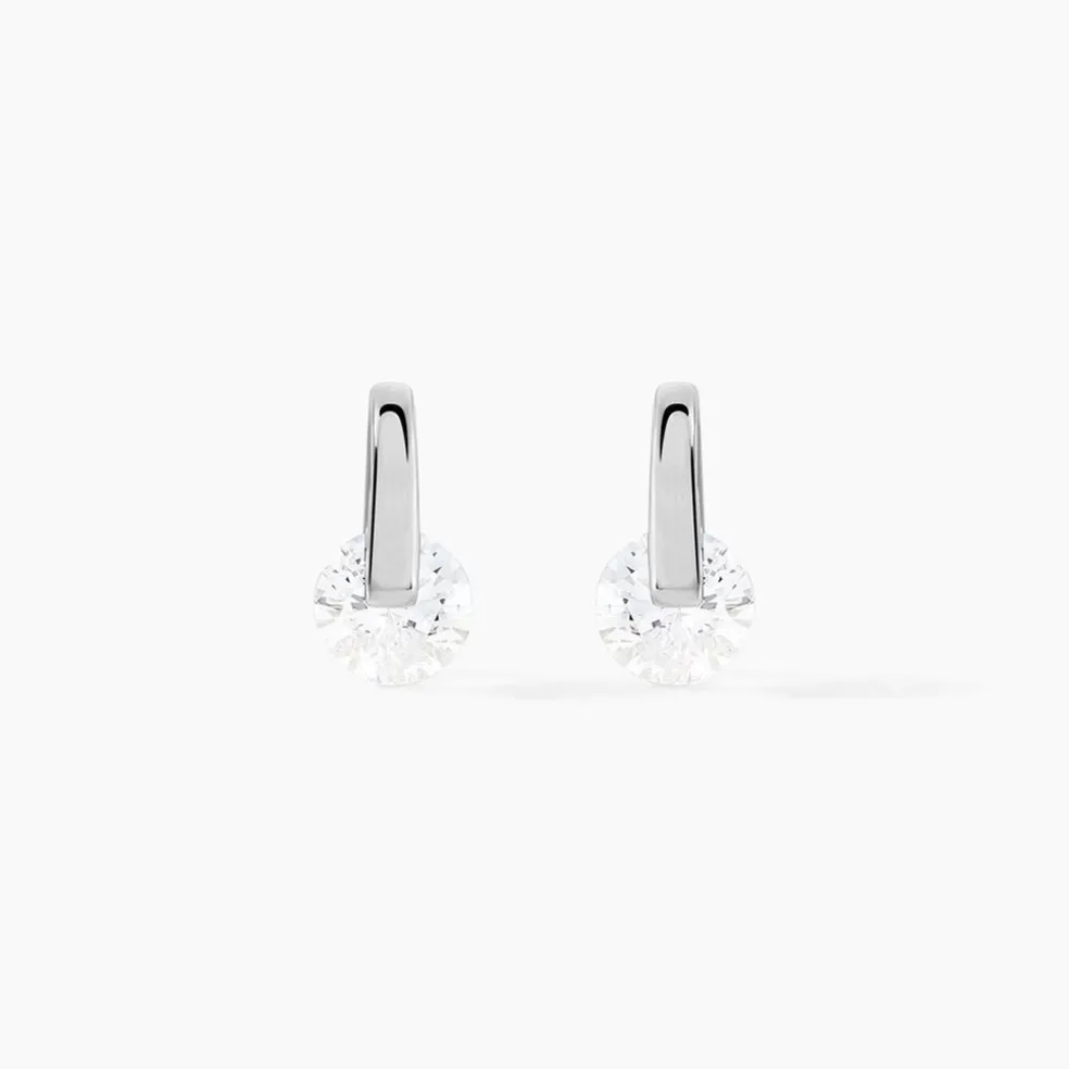 Boucles D'oreilles Pendantes Vera Argent Blanc Oxyde De Zirconium