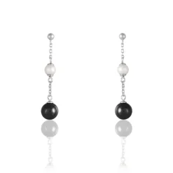 Boucles D'oreilles Pendantes Lucia Cera Argent Blanc Perle De Culture