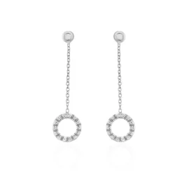 Boucles D'oreilles Pendantes Peytone Argent Blanc