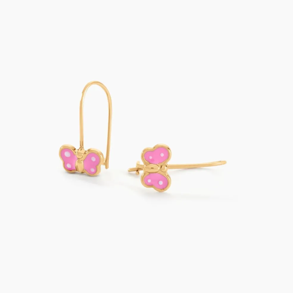 Boucles D'oreilles Pendantes Souline Papillon Or Jaune