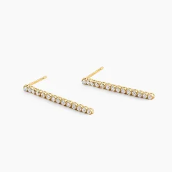 Boucles D'Oreilles Pendantes Ercole Or Jaune Oxyde De Zirconium