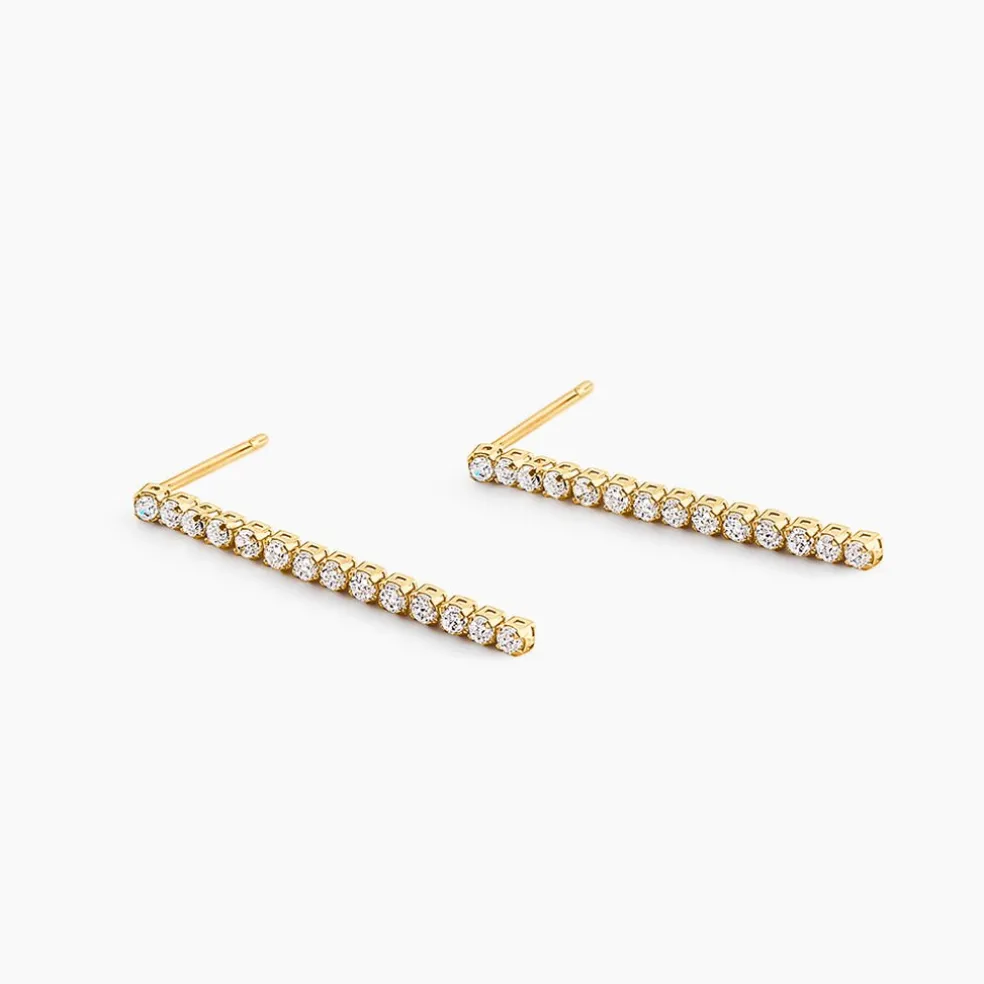 Boucles D'Oreilles Pendantes Ercole Or Jaune Oxyde De Zirconium