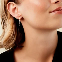 Boucles D'Oreilles Pendantes Ercole Or Jaune Oxyde De Zirconium