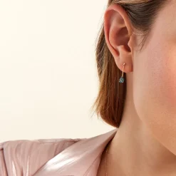 Boucles D'oreilles Pendantes Goutte Or Jaune Topaze