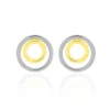 Boucles D'oreilles Pendantes Berangere Double Cercles Or Bicolore