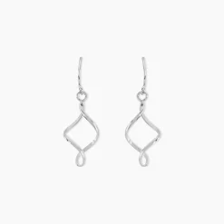 Boucles D'oreilles Pendantes Louison Argent Blanc