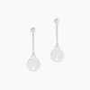 Boucles D'oreilles Pendantes Audrey-rose Argent Blanc