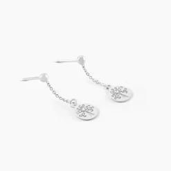Boucles D'oreilles Pendantes Audrey-rose Argent Blanc