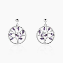 Boucles D'oreilles Pendantes Venka Argent Blanc Oxyde De Zirconium
