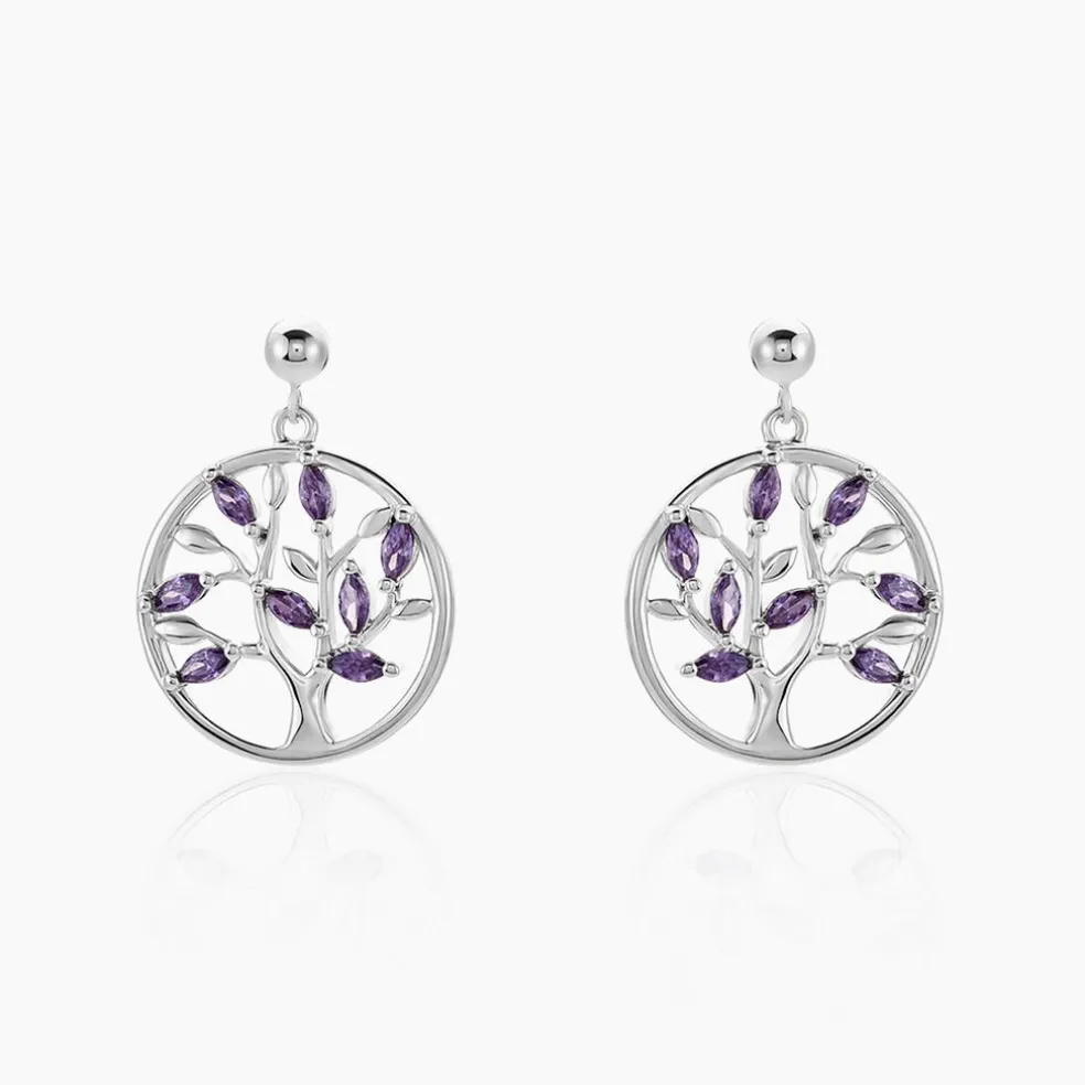 Boucles D'oreilles Pendantes Venka Argent Blanc Oxyde De Zirconium