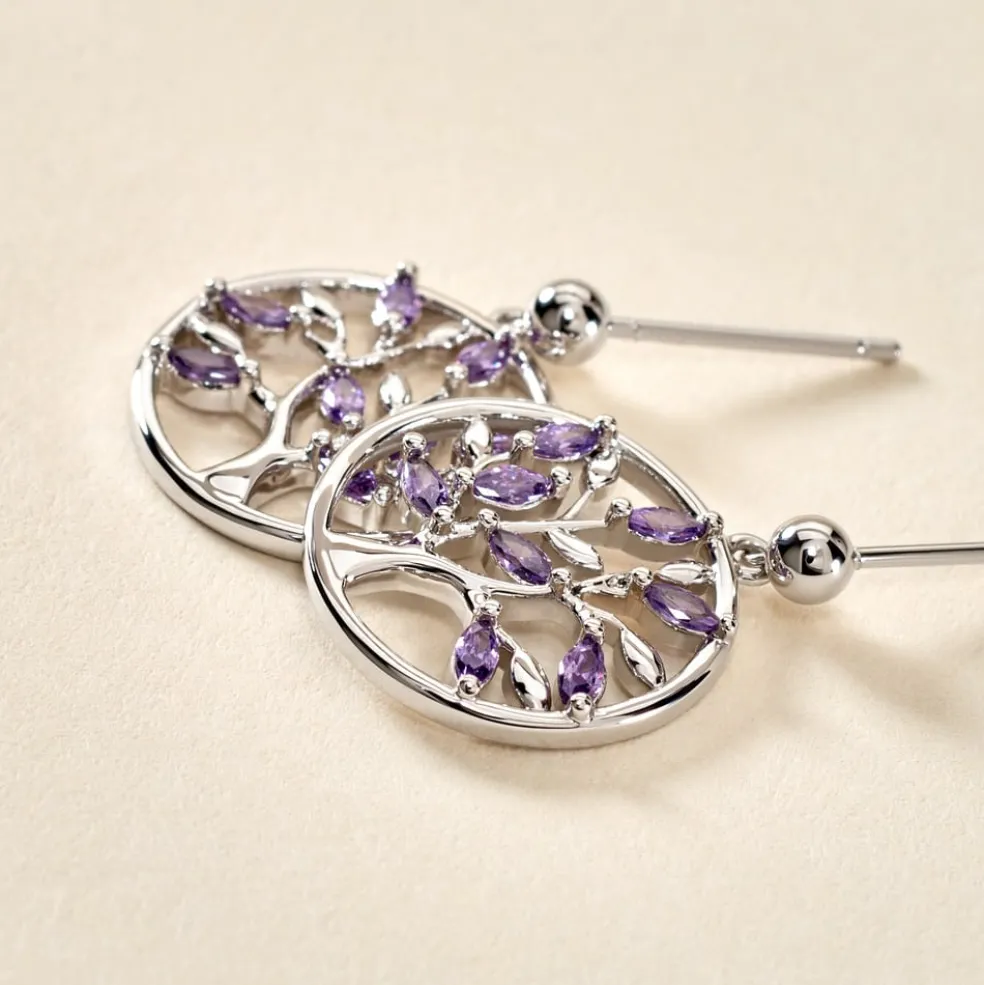 Boucles D'oreilles Pendantes Venka Argent Blanc Oxyde De Zirconium