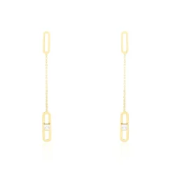 Boucles D'oreilles Pendantes Minimalist Chic Or Jaune Oxyde