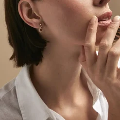 Boucles D'oreilles Pendantes Bobbie Plaqué Or Jaune Oxyde De Zirconium