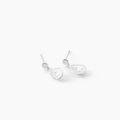 Boucles D'oreilles Pendantes Phaenna Or Blanc Oxyde De Zirconium