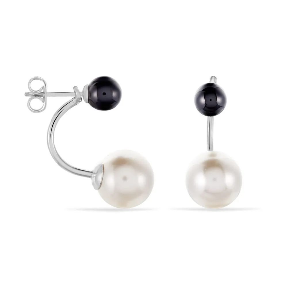 Boucles D'oreilles Pendantes Alyson Argent Blanc Céramique