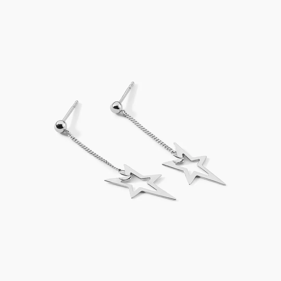 Boucles D'oreilles Pendantes Eloisa Argent Blanc