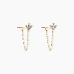 Boucles D'oreilles Pendantes Gianpaolo Or Jaune Diamant
