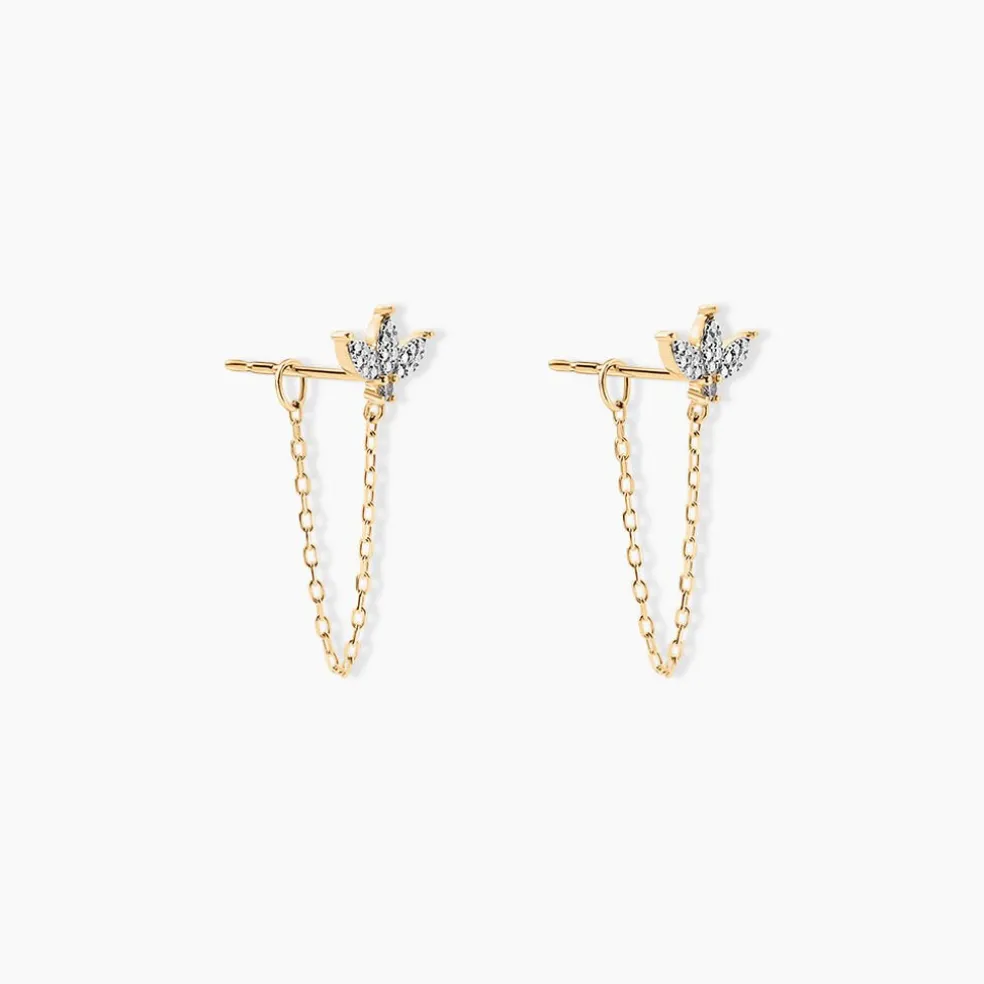 Boucles D'oreilles Pendantes Gianpaolo Or Jaune Diamant