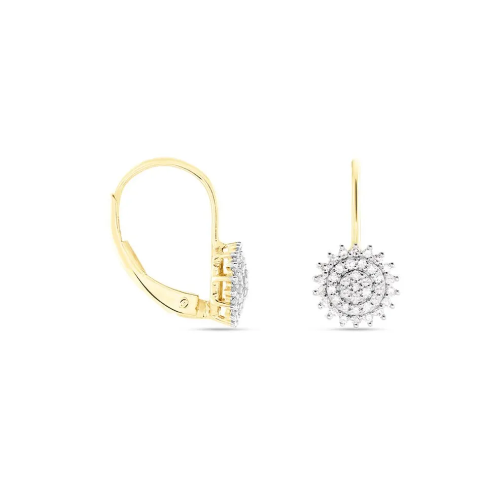 Boucles D'oreilles Pendantes Veronick Or Jaune Diamant