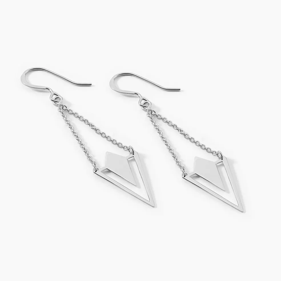 Boucles D'oreilles Pendantes Tylee Argent Blanc