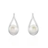 Boucles D'oreilles Pendantes Loren Argent Blanc Perle De Culture