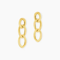 Boucles D'Oreilles Pendantes Mayna Acier Jaune